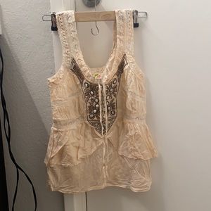 Super cute Free People tank with beading!